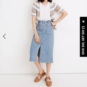 Madewell denim midi skirt
